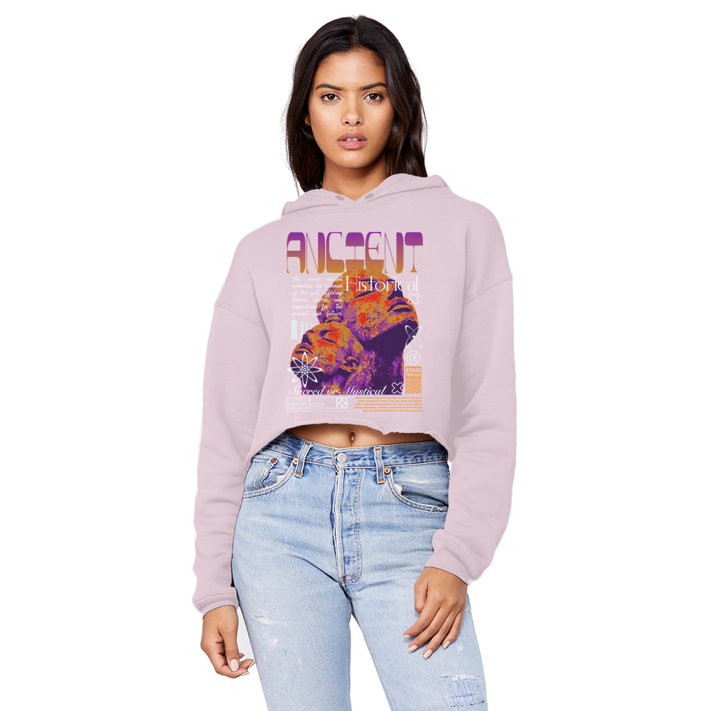 Ancient History Cropped Raw Edge Boyfriend Hoodie