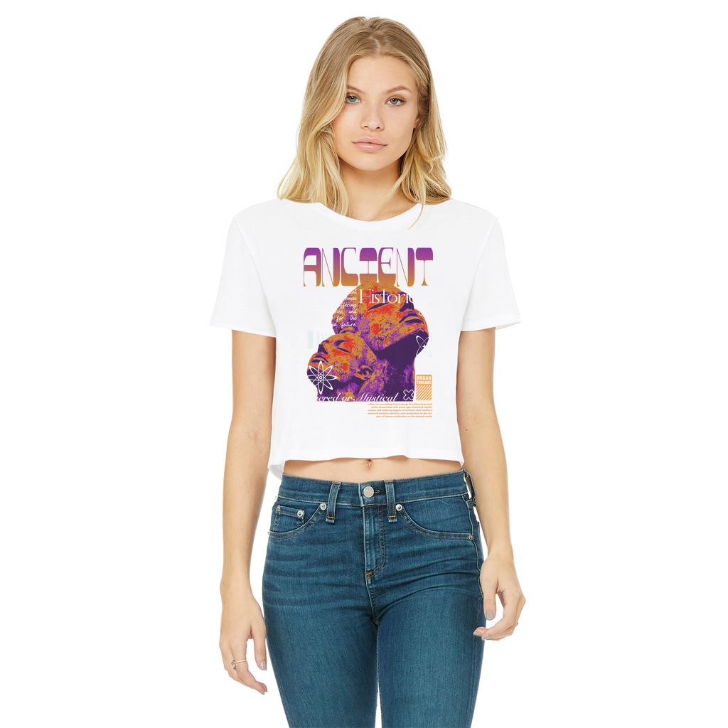 Ancient History Classic Women's Cropped Raw Edge T-Shirt