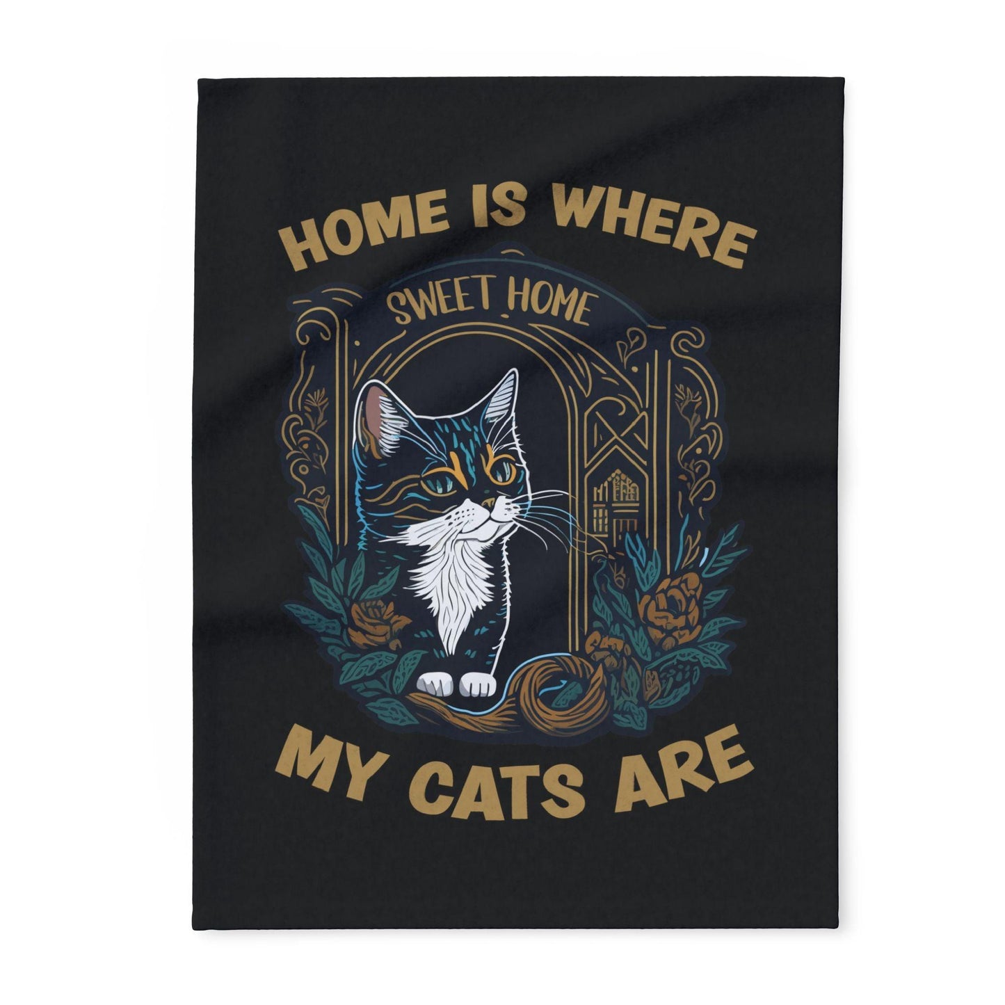 Fleece Blanket - Home is where my cats are