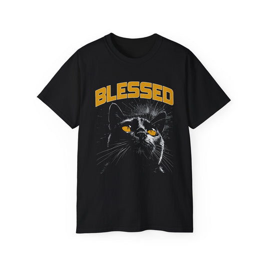 'Blessed' Black Cat Graphic Tee