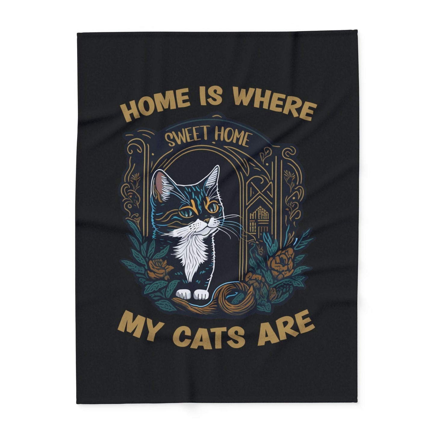 Fleece Blanket - Home is where my cats are