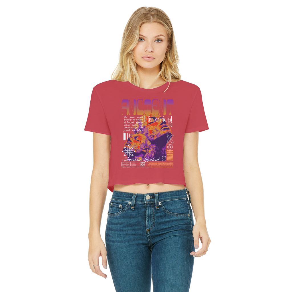 Ancient History Classic Women's Cropped Raw Edge T-Shirt