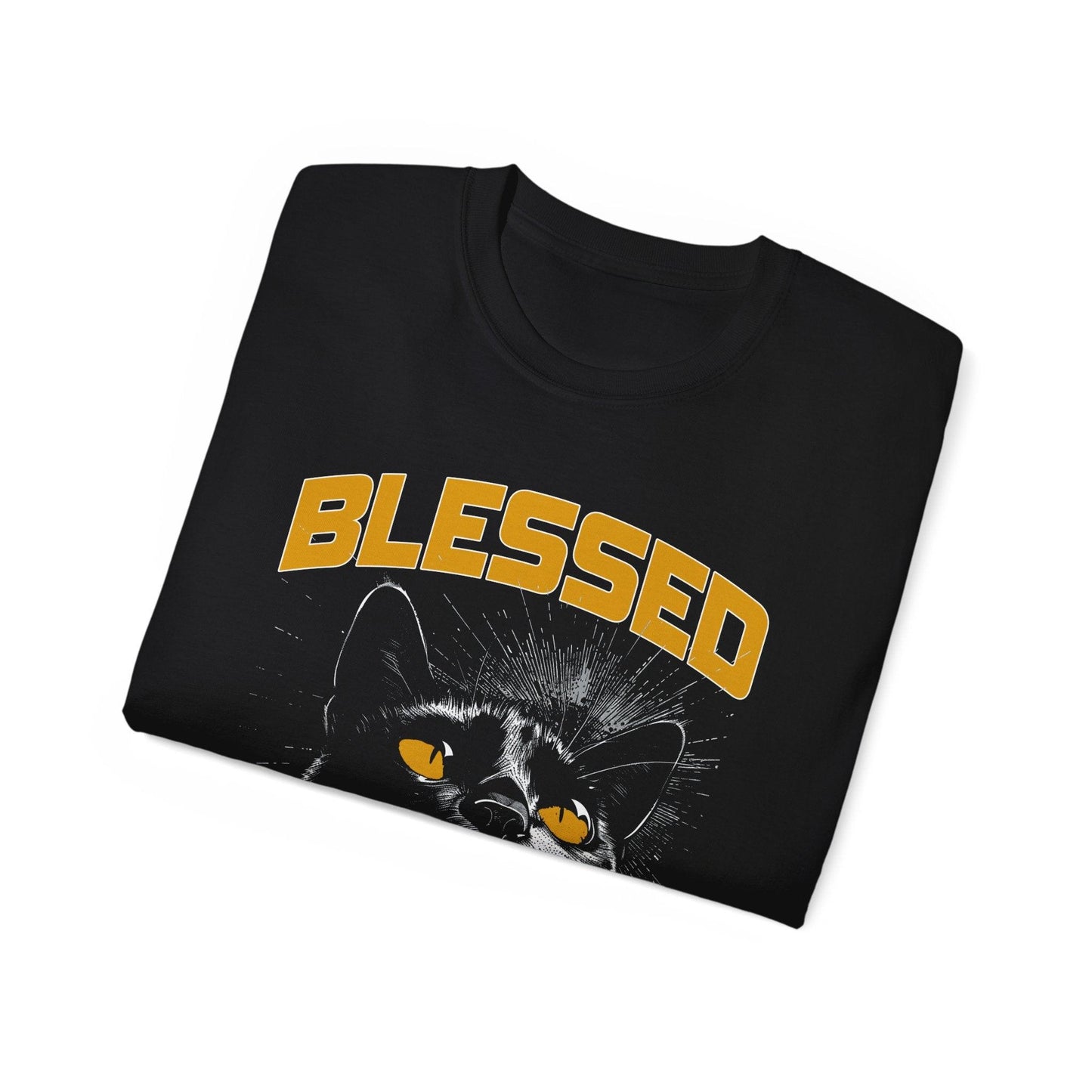 'Blessed' Black Cat Graphic Tee