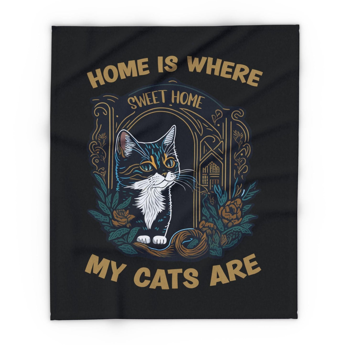 Fleece Blanket - Home is where my cats are