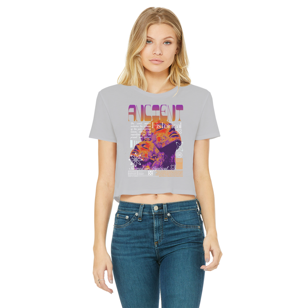 Ancient History Classic Women's Cropped Raw Edge T-Shirt