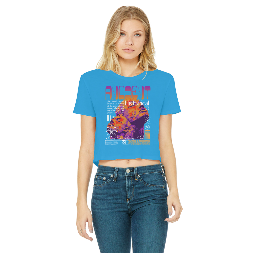 Ancient History Classic Women's Cropped Raw Edge T-Shirt