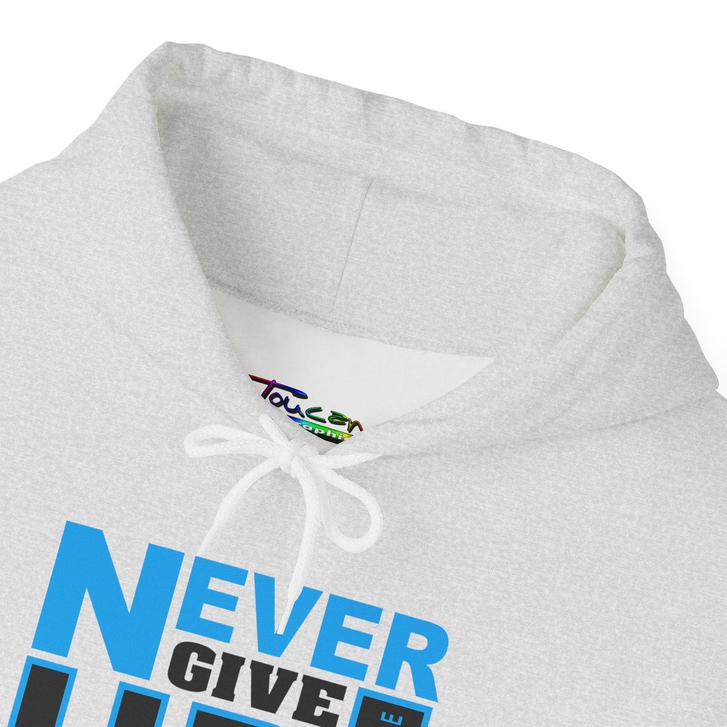 Motivational Hooded Sweatshirt - Never Give Up Quote