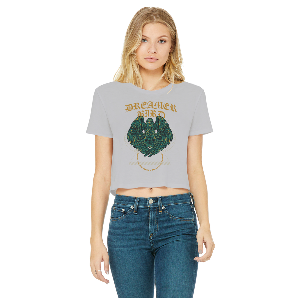 Dreamer Bird Classic Women's Cropped Raw Edge T-Shirt