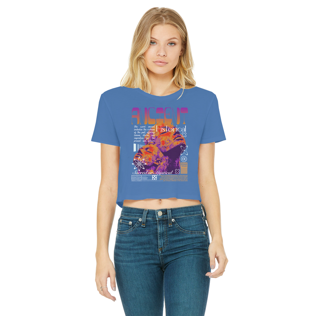 Ancient History Classic Women's Cropped Raw Edge T-Shirt