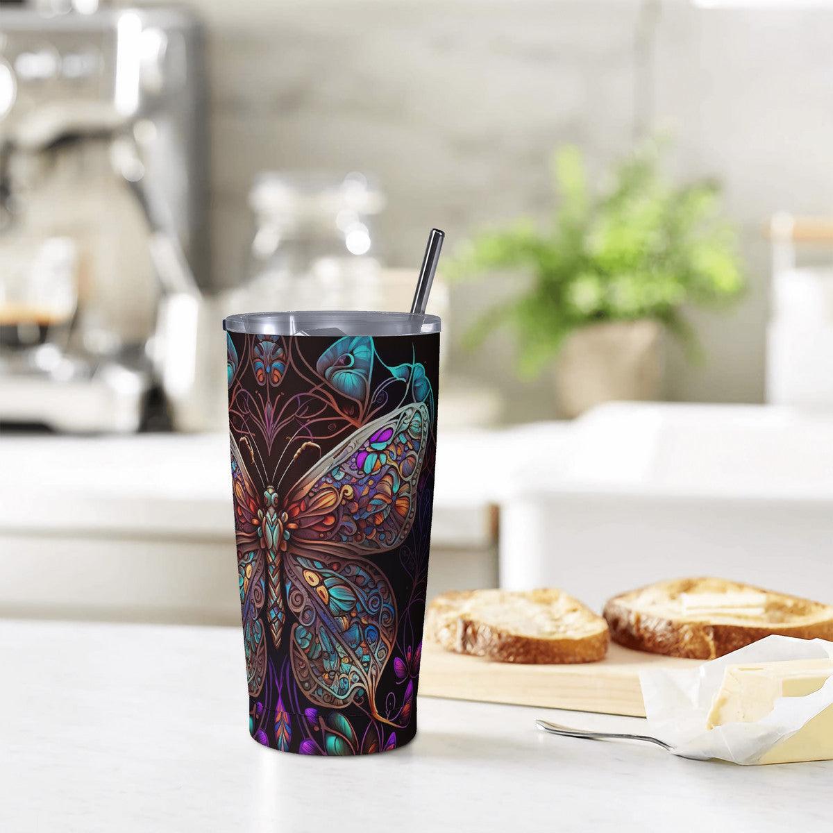 Butterfly Dreams 20oz Stainless Steel Tumbler - with Straw