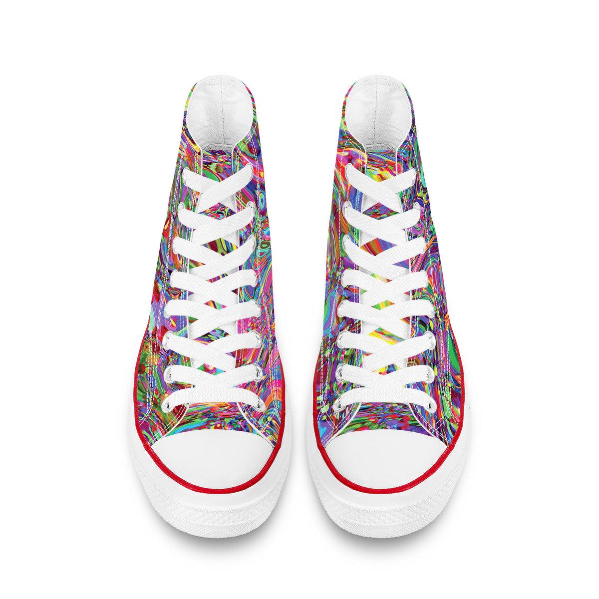 High Top Canvas Shoes - Rainbow Bliss