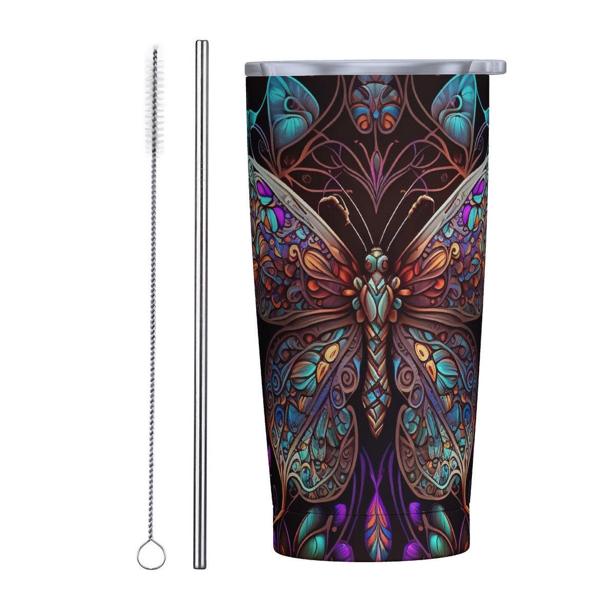 Butterfly Dreams 20oz Stainless Steel Tumbler - with Straw