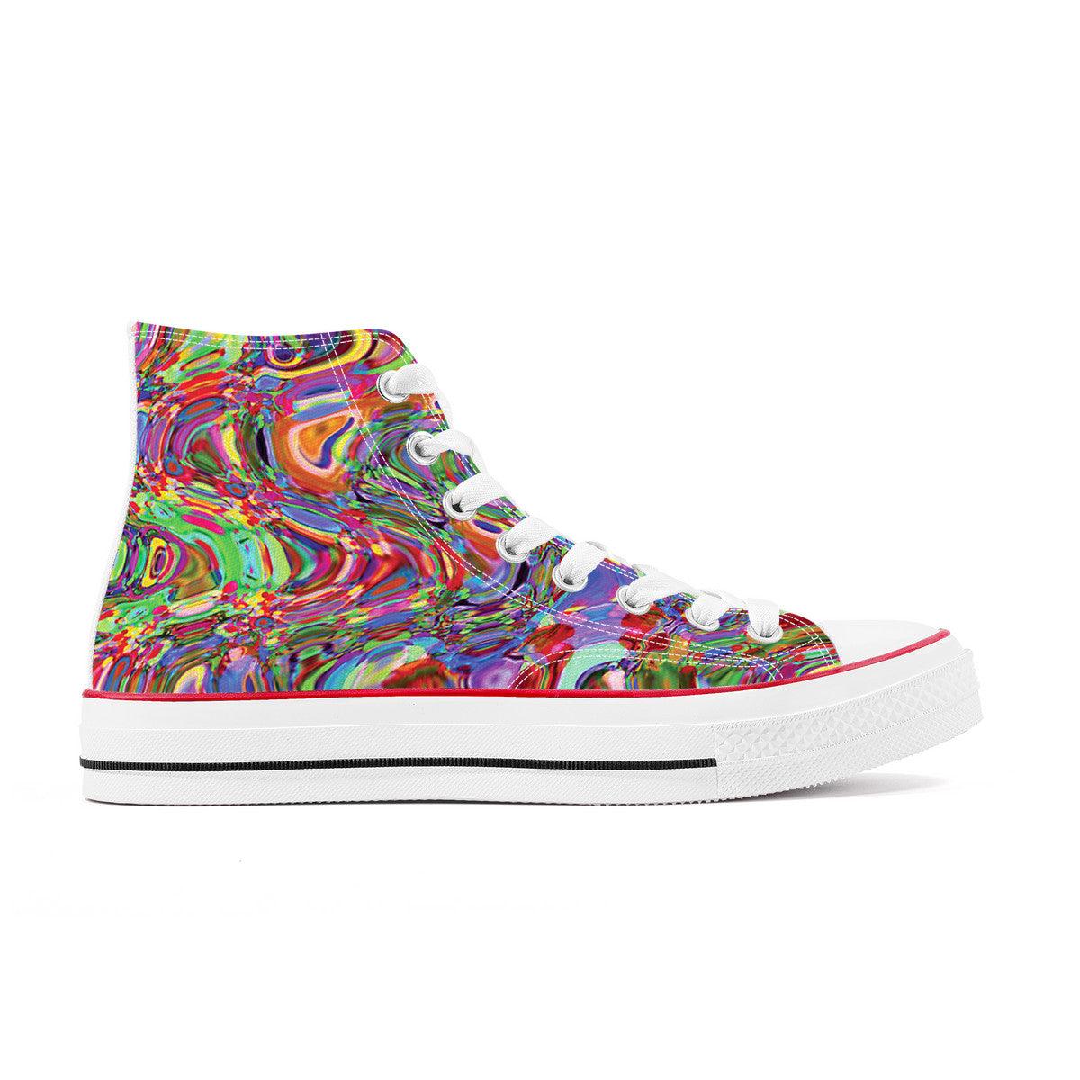 High Top Canvas Shoes - Rainbow Bliss