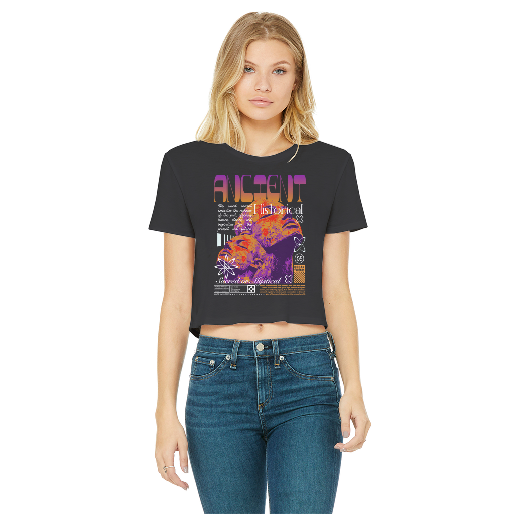 Ancient History Classic Women's Cropped Raw Edge T-Shirt