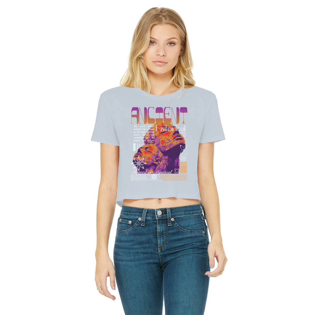 Ancient History Classic Women's Cropped Raw Edge T-Shirt