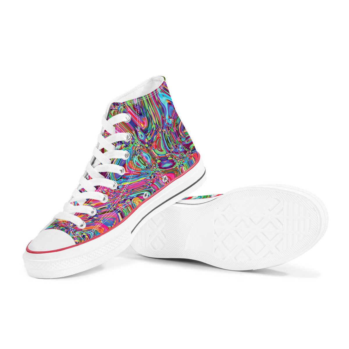 High Top Canvas Shoes - Rainbow Bliss