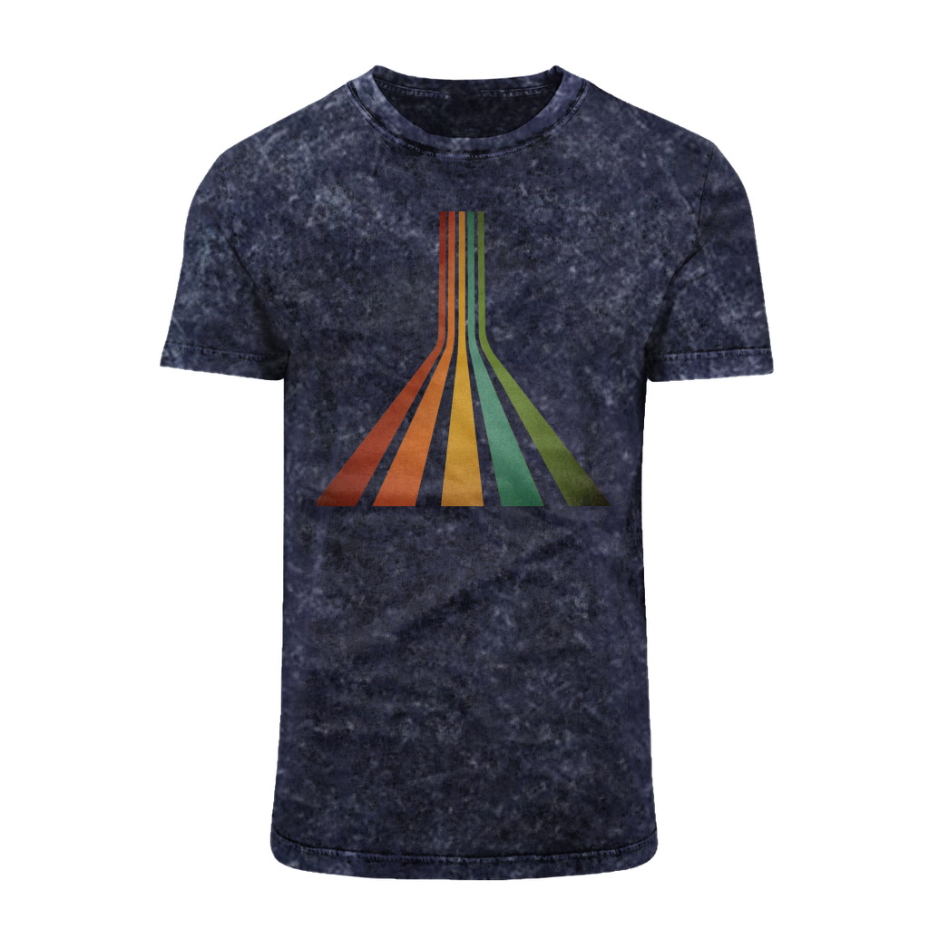 Retro 70's Line Acid Washed T-Shirt