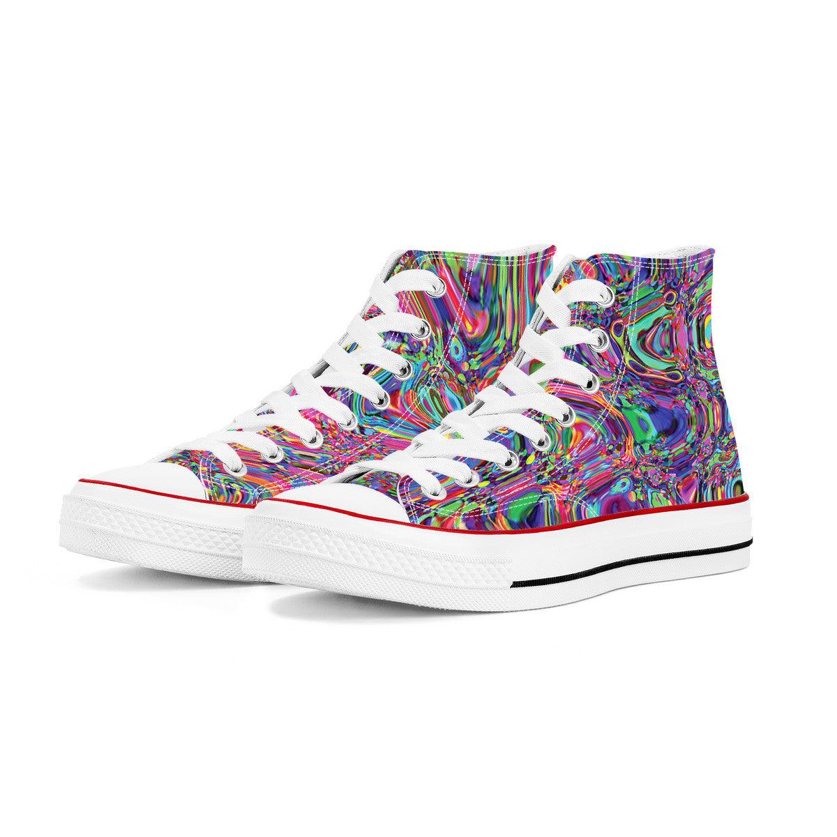 High Top Canvas Shoes - Rainbow Bliss