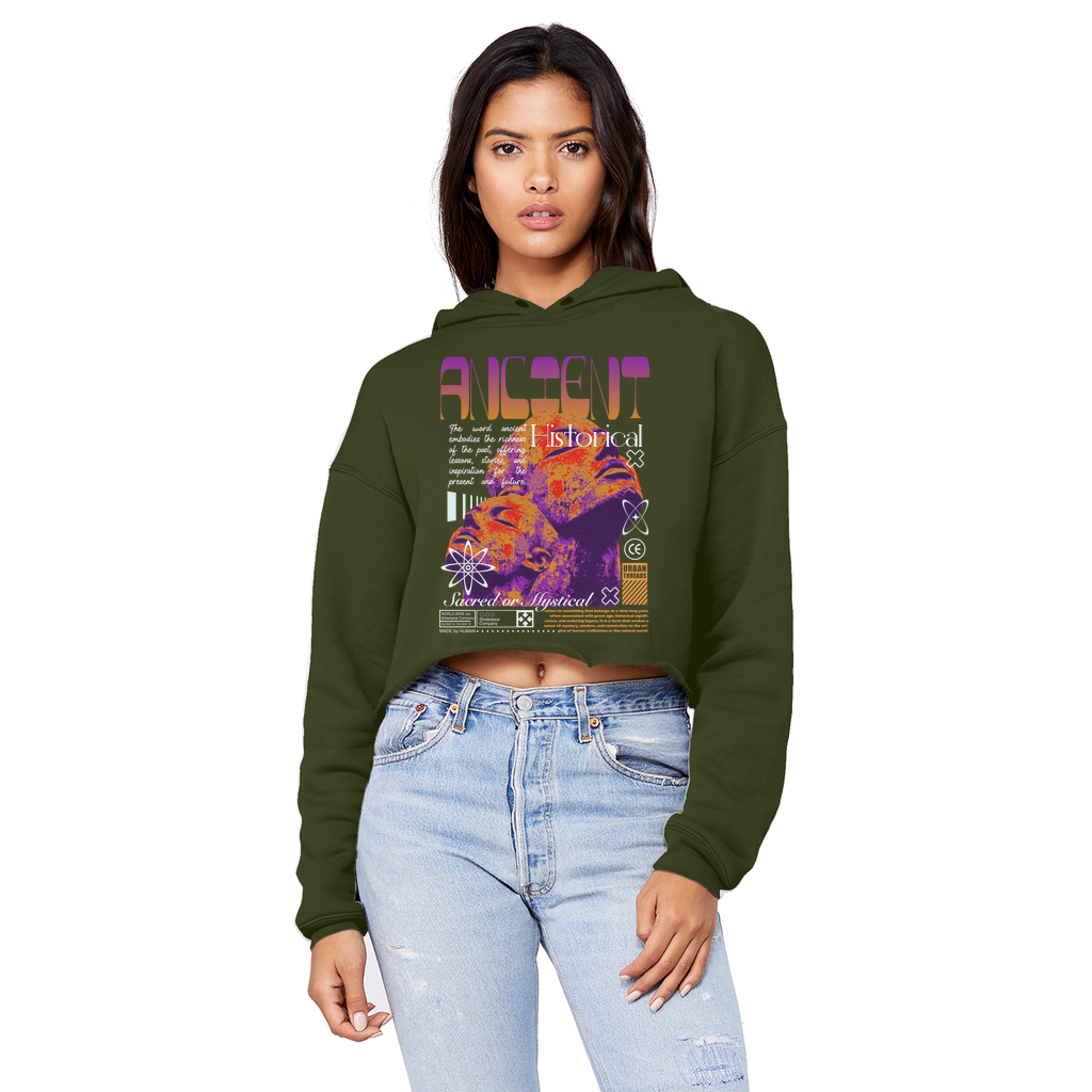 Ancient History Cropped Raw Edge Boyfriend Hoodie