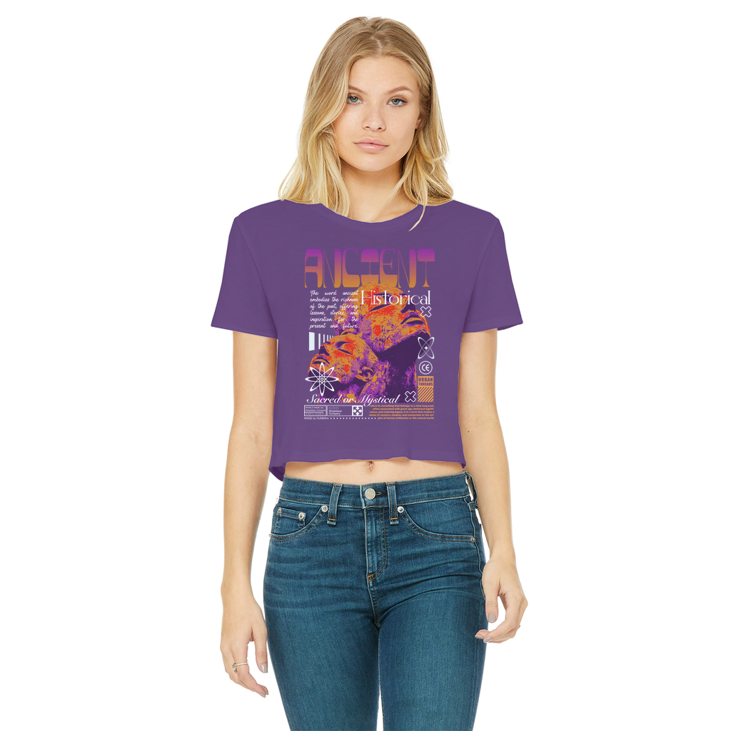 Ancient History Classic Women's Cropped Raw Edge T-Shirt