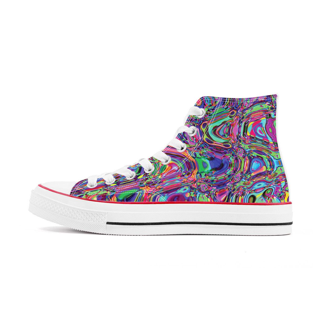 High Top Canvas Shoes - Rainbow Bliss