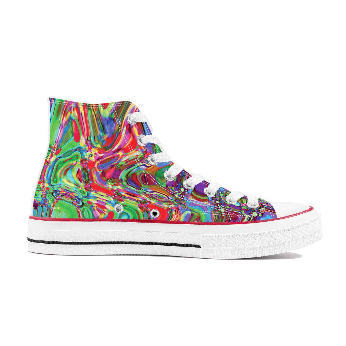 High Top Canvas Shoes - Rainbow Bliss