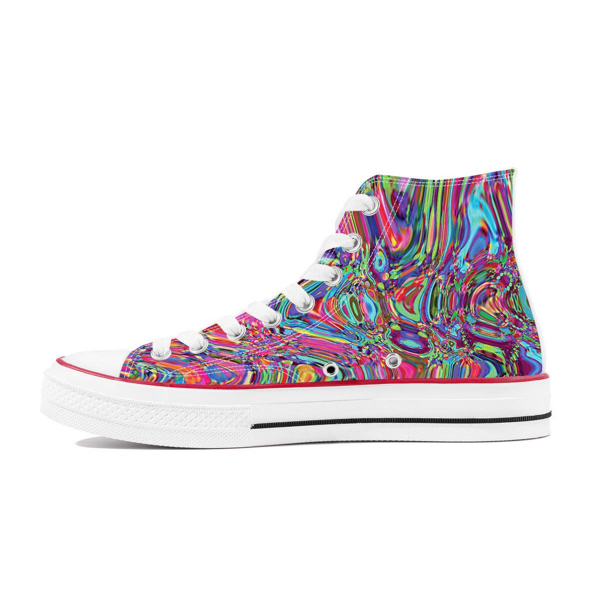 High Top Canvas Shoes - Rainbow Bliss